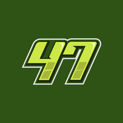 Racing number 47 logo design vector