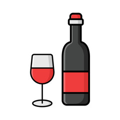 wine icon vector design template in white background