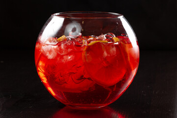 Red alcoholic cocktail for the menu bar or restaurant