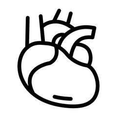 heart organ line icon illustration vector graphic