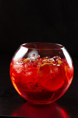 Red alcoholic cocktail for the menu bar or restaurant