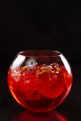 Red alcoholic cocktail for the menu bar or restaurant
