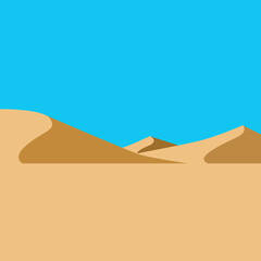 Desert landscape. Dune in nature illustration. Abstract vector background
