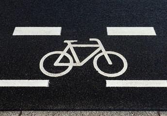 road markings for a bike lane