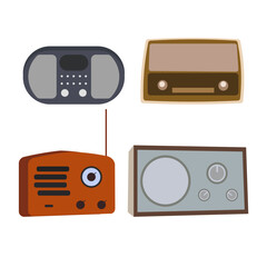 set of retro radio icons