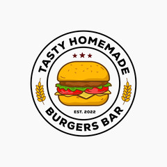 Home made burger logo template