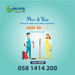 Cleaning service with professional equipment during work An employee of a professional cleaning service in overalls washes the glass of the windows of the facade of the building.