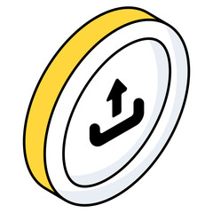 Modern style icon of upload arrow