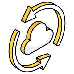 Unique design icon of cloud update