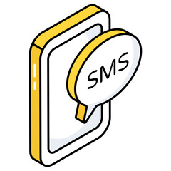 A creative design icon of mobile sms