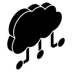 Premium download icon of cloud networking