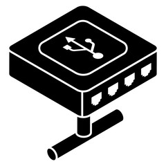 Editable design icon of network drive 