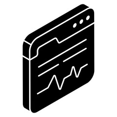 A unique design icon of ecg monitor