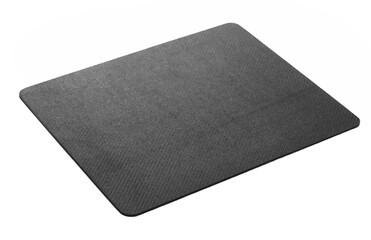 Blank black computer mat for mouse isolated on white, side view © dule964