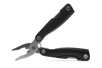 Black pliers open isolated on white