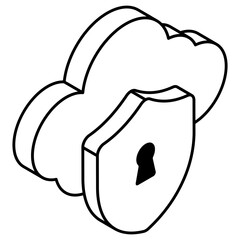 Modern design icon of locked cloud