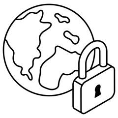 Conceptual design icon of global security 