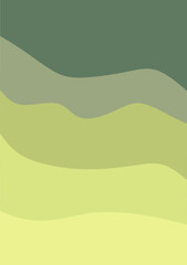 green wave vector illustration. abstract painting design for wall decoration