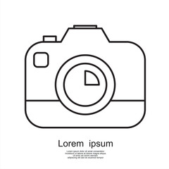 concept, digital camera, zoom, isolated, shape, logo, single, eps, slr, pictogram, flat, electronics, outline, silhouette, shoot, professional, sign, focus, simple, multimedia, shutter, black, technol