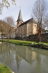 Fototapeta na wymiar Arreau, a town, commune in France, in the region of Occitanie, in the department of Hautes-Pyrenees,