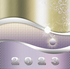Elegant shiny New Year background and place for text. Greeting card, party invitation.