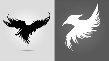 Black and white wings logo