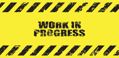 warning sign. Work in progress background.	