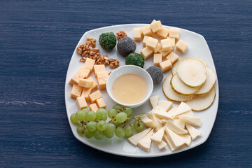 Cheese platter with different cheese
