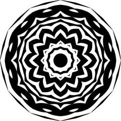 Title Mandala decorative round ornament. Can be used for greeting card, phone case print, etc. Hand drawn background, vector isolated on white.