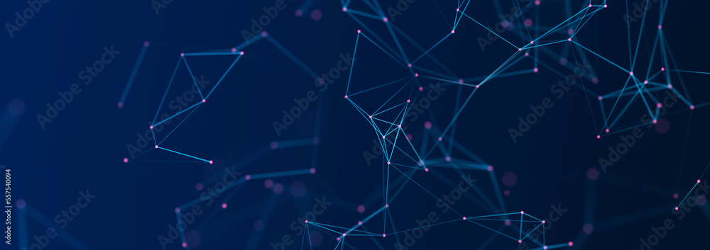Aufkleber polygonal background with dots and lines. network connection structure. science and technology. 3d