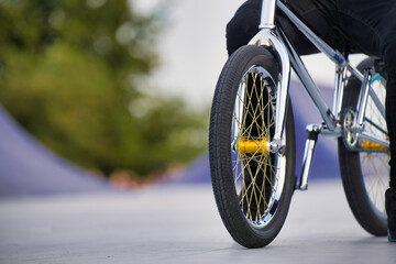 wheel of a bike space, exhilaration, park, racey, motion, adventure, ramp high, flight, black,...