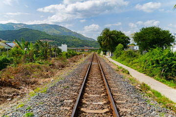 Fototapeta na wymiar The old railway. Not far from Nha Trang in Vietnam. 