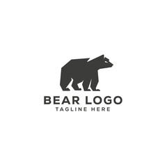 silhouette Bear logo template vector