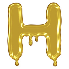 Fototapeta premium Gold Melted Effect Alphabet.