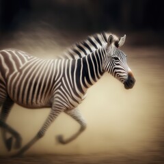 Fototapeta na wymiar Zebra at the Prigen Safari Park, East Java, Indonesia. Image may contain blur due to photographed handheld. Generative AI