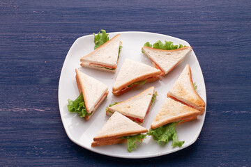 eight sandwiches on the plate
