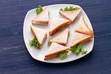 eight sandwiches on the plate