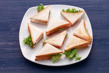 eight sandwiches on the plate