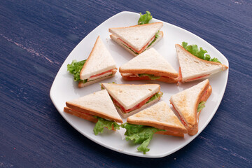 eight sandwiches on the plate