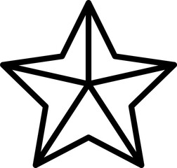 black star thin line icon. Flat star symbol sign simple for web design buttons, mobile apps, interface. Stroke png illustration