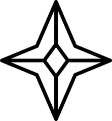 black star thin line icon. Flat star symbol sign simple for web design buttons, mobile apps, interface. Stroke png illustration