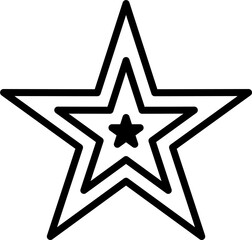 black star thin line icon. Flat star symbol sign simple for web design buttons, mobile apps, interface. Stroke png illustration