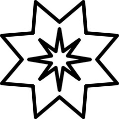 black star thin line icon. Flat star symbol sign simple for web design buttons, mobile apps, interface. Stroke png illustration