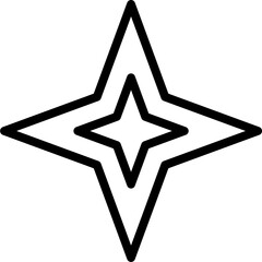 black star thin line icon. Flat star symbol sign simple for web design buttons, mobile apps, interface. Stroke png illustration