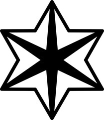black star thin line icon. Flat star symbol sign simple for web design buttons, mobile apps, interface. Stroke png illustration