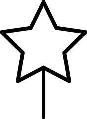 black star thin line icon. Flat star symbol sign simple for web design buttons, mobile apps, interface. Stroke png illustration