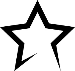 black star thin line icon. Flat star symbol sign simple for web design buttons, mobile apps, interface. Stroke png illustration