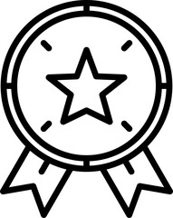 black star thin line icon. Flat star symbol sign simple for web design buttons, mobile apps, interface. Stroke png illustration