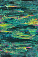 Fototapeta na wymiar A green glitch texture for the background. Can be used as a backing for the design layout.