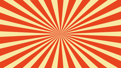 red and yellow retro background with rays